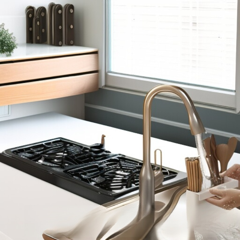 رف تخزين سكاكين متعدد الوظائف من الستانلس ستيل 304 مع حامل عيدان للطعام ورف تقطيع للمطبخ