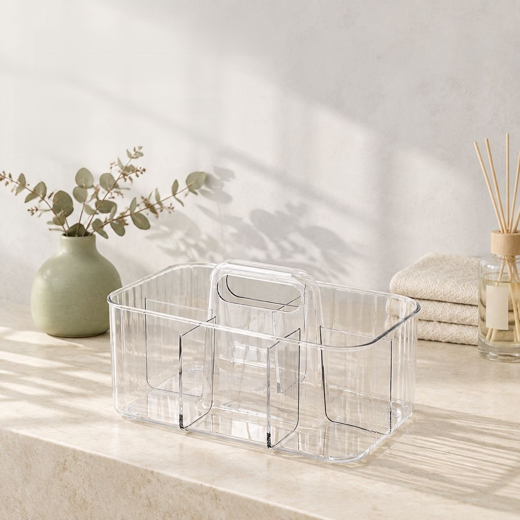 Portable Storage Caddy with Handle Desktop Snack Makeup Basket for Bathroom