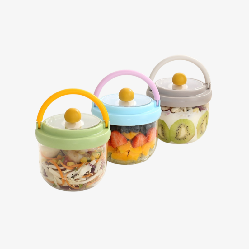과일컵 비주얼 휴대용 물컵 누수방지 과일샐러드 원형수납 플라스틱 물컵