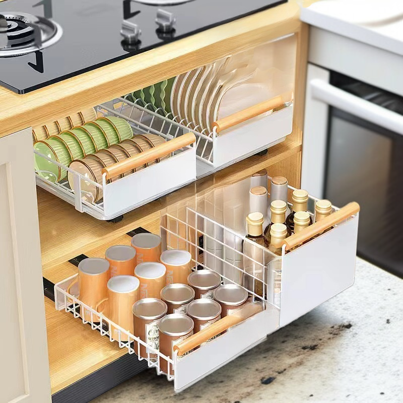 سلة تخزين متعددة الوظائف بالنانو لتنظيم المنزل وتخزين تحت الحوض