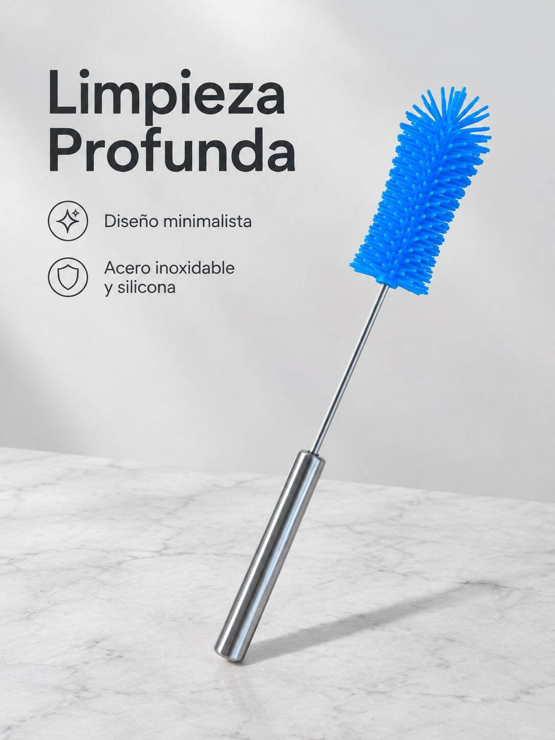 Cepillo automático giratorio para botellas de acero inoxidable