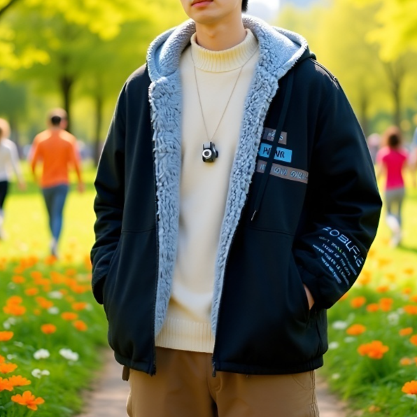 ふわふわ羊羔绒素材のアップ画像