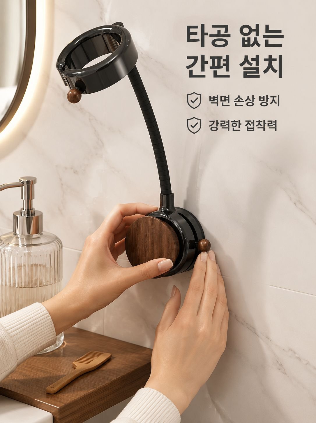 펀칭리스 벽걸이 회전식 송풍기 수납 선반