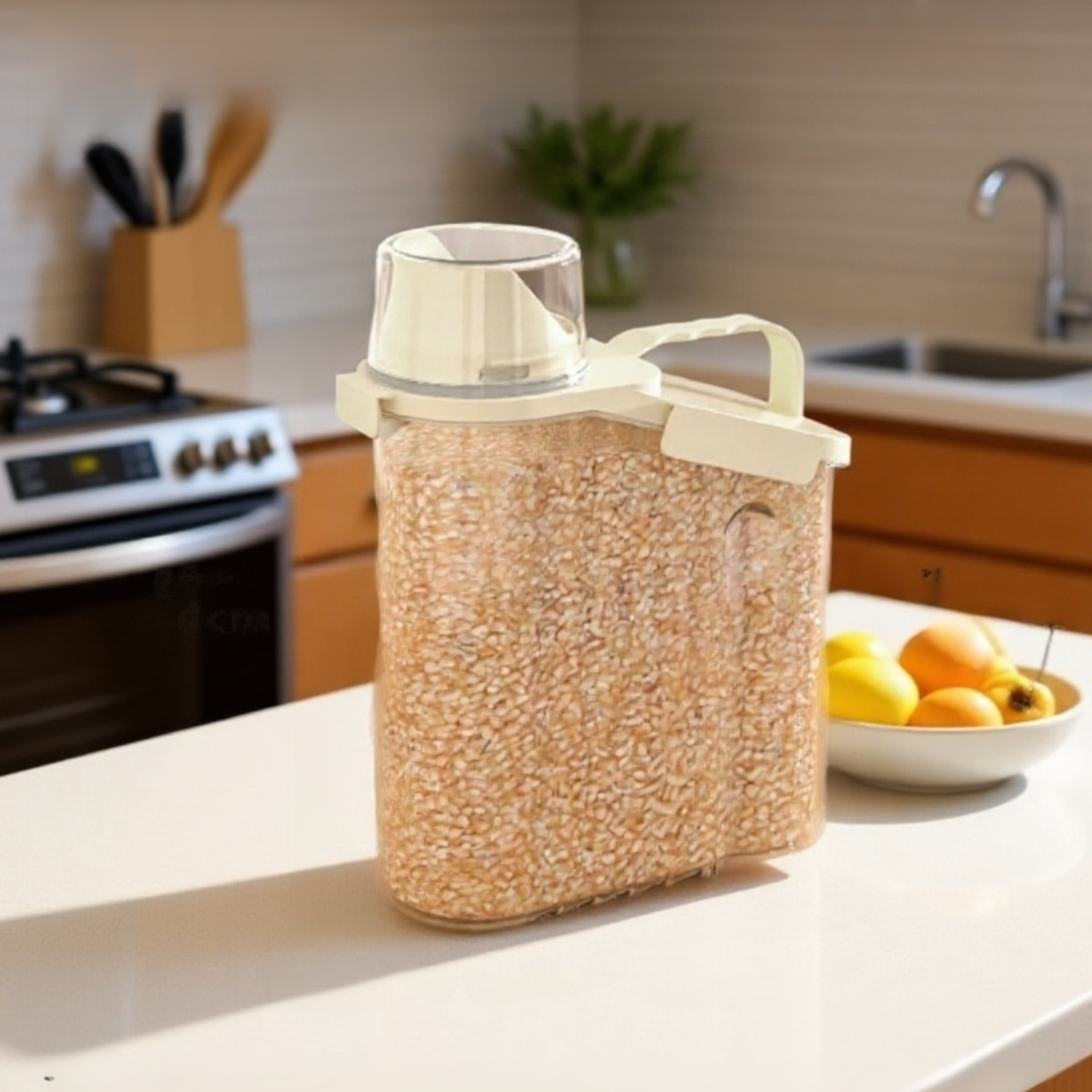 대용량 밀폐형 이중 클램프 주방용 보관 용기