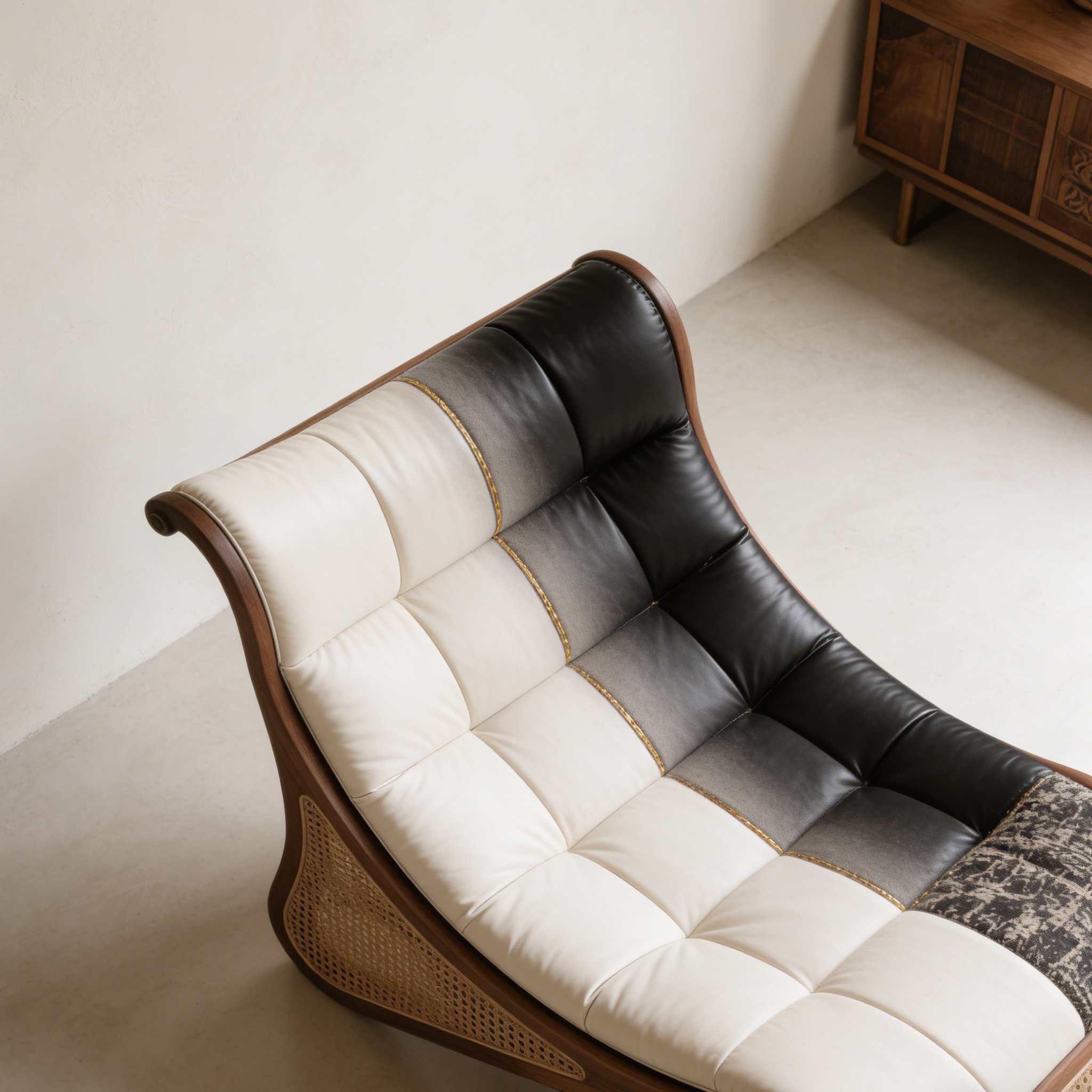 เก้าอี้เอนหลังไม้รูปทรงโค้ง