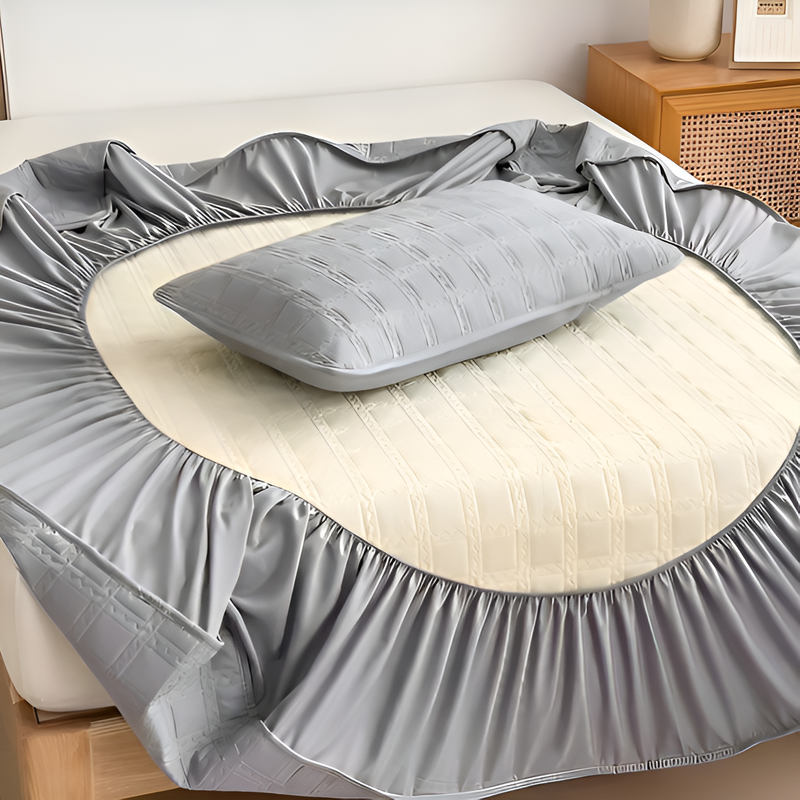 Thick Quilted Mattress Protector, Single Layer, Breathable, Stain Guard Fitted Sheet, All Seasons