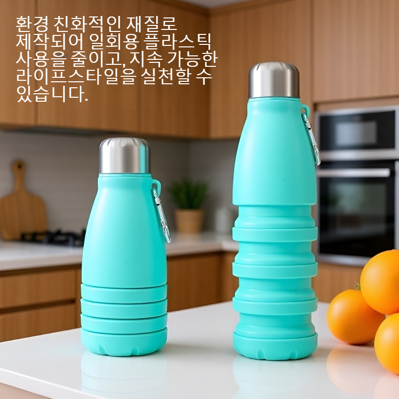 식품 등급 실리콘으로 제작된 야외용 접이식 스포츠 물병