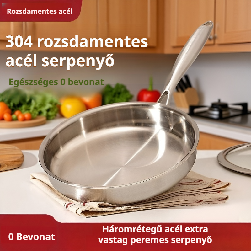 Háromrétegű vastagított acél indukciós főzőedény