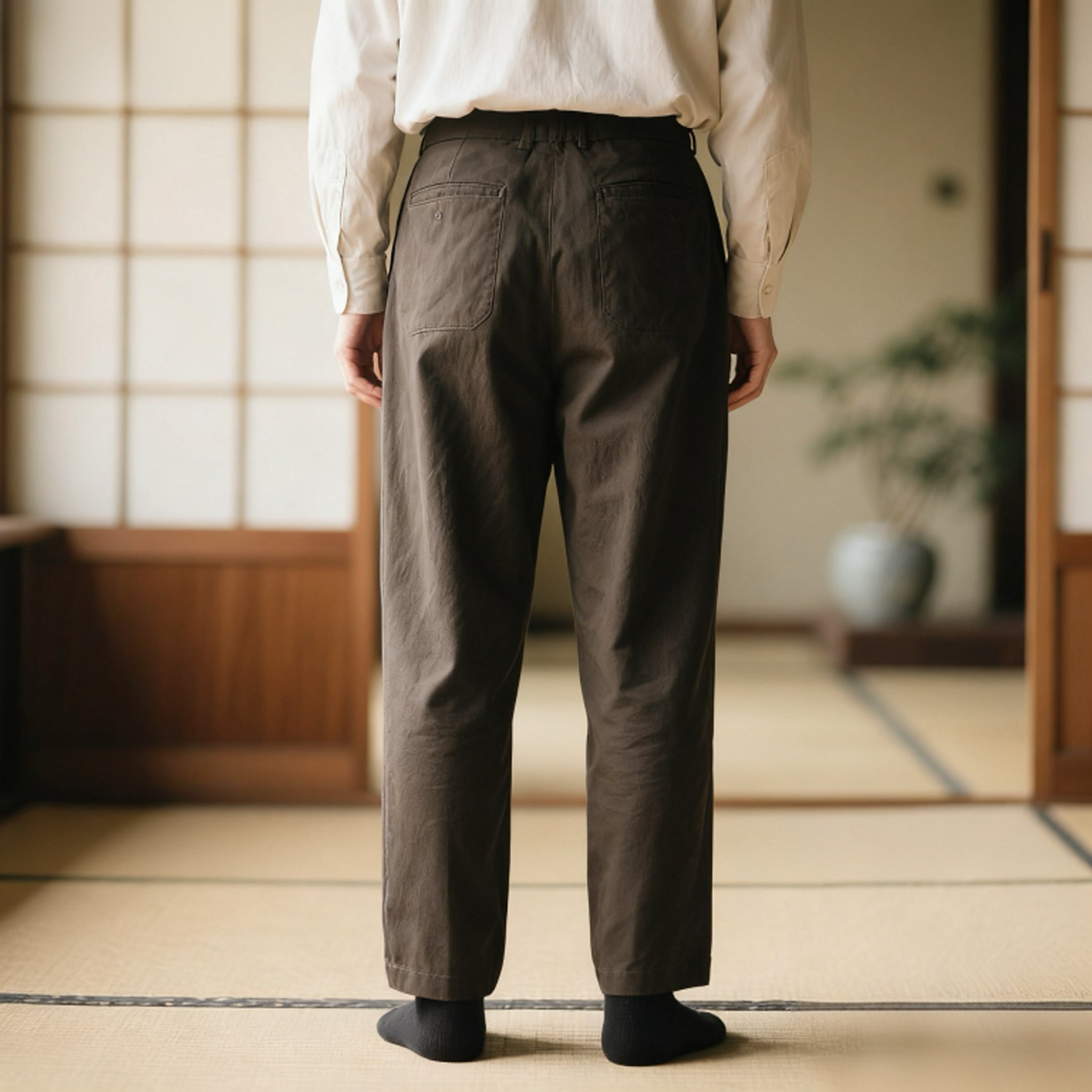 ドレープ感のあるメンズスラックス