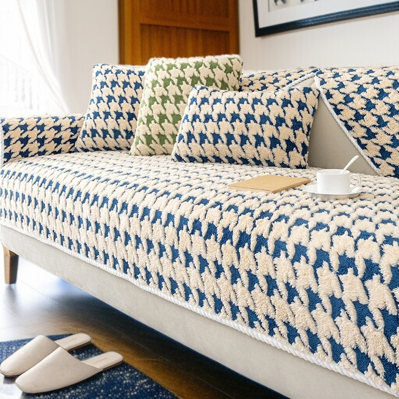 소파 패드 미끄럼 방지 램스울 도톰 보풀 겨울 치조 체크 소파 커버 커버 커버 패드