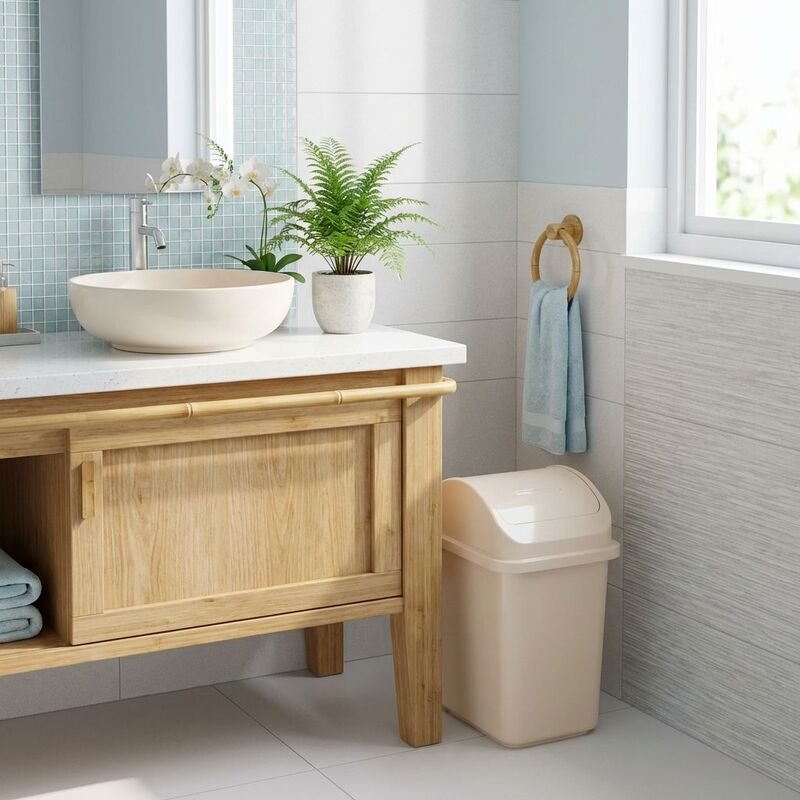 ถังขยะในบ้านแบบมีฝาปิดและความจุขนาดใหญ่สำหรับห้องนั่งเล่นหรือห้องน้ำ