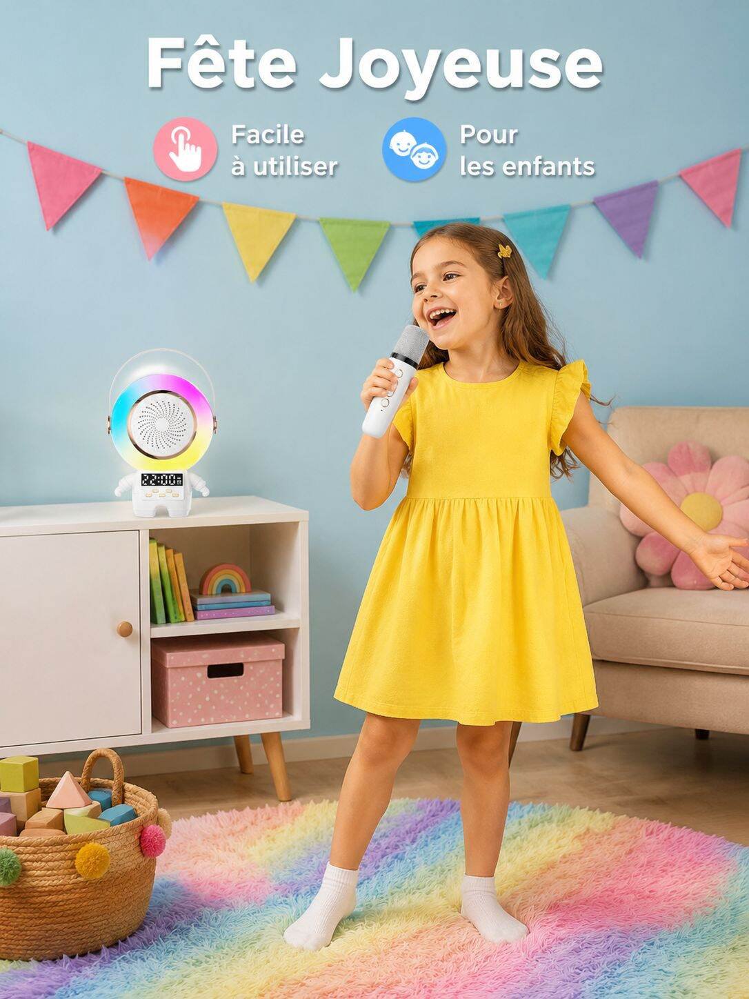 Microphone Karaoké Astronaute avec Haut-parleur Bluetooth
