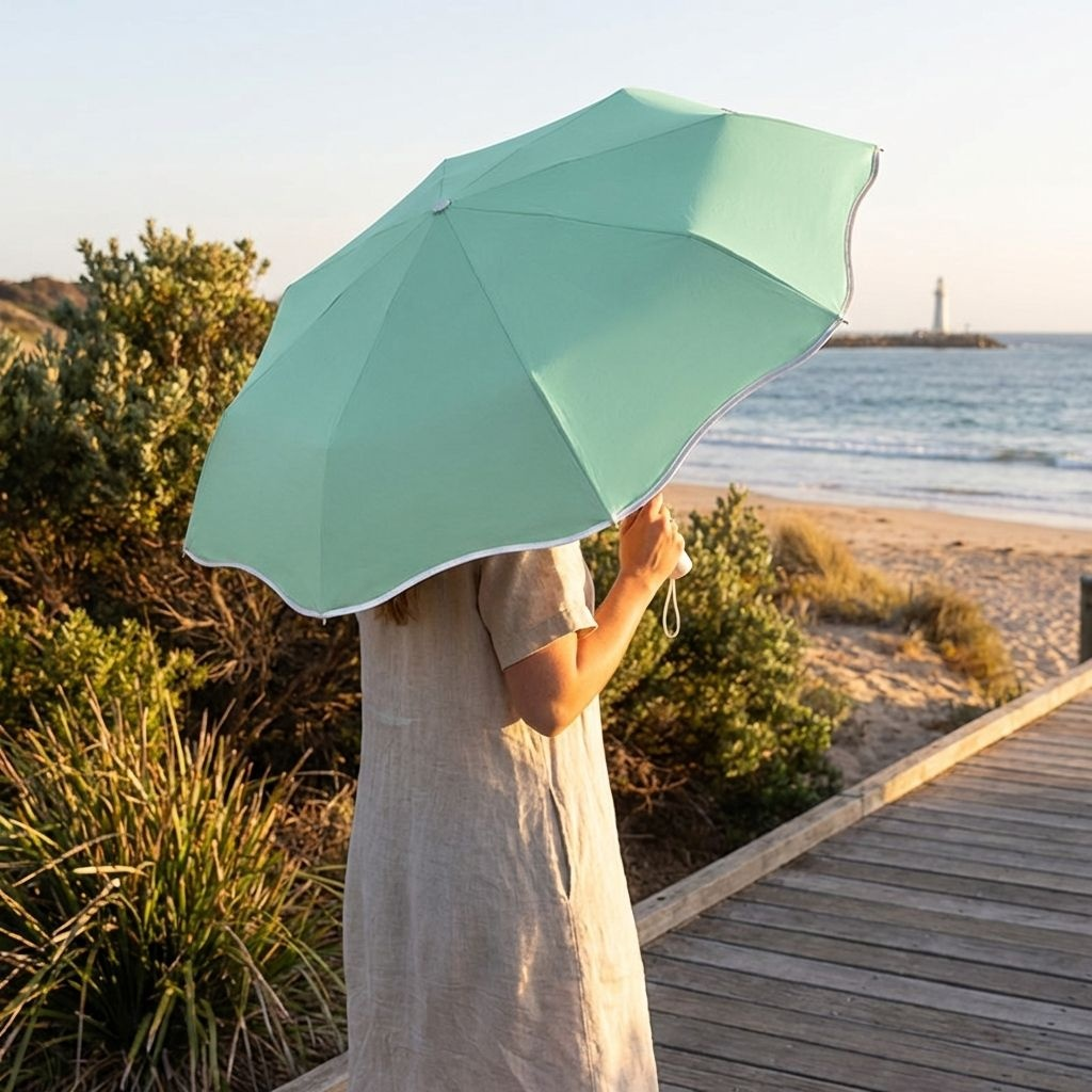 晴れの日も雨の日も使える、反射材付き傘