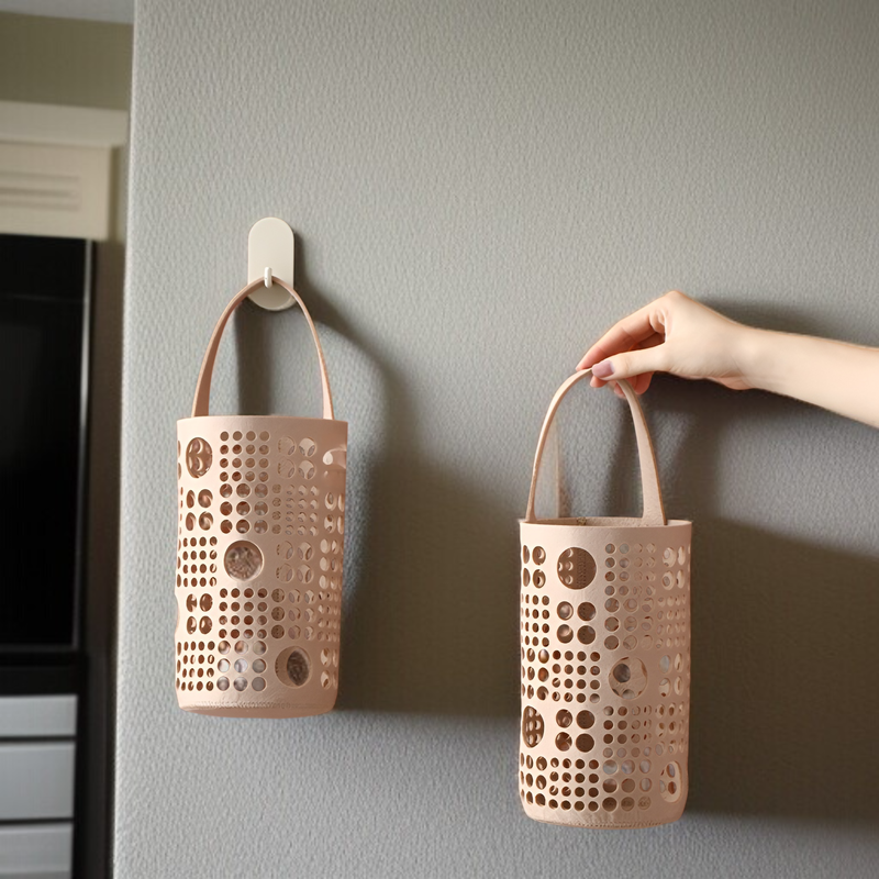 キッチンゴミ袋収納吊り下げバッグパンチフリー壁掛けビニール袋ペーパータオル多機能収納バッグ