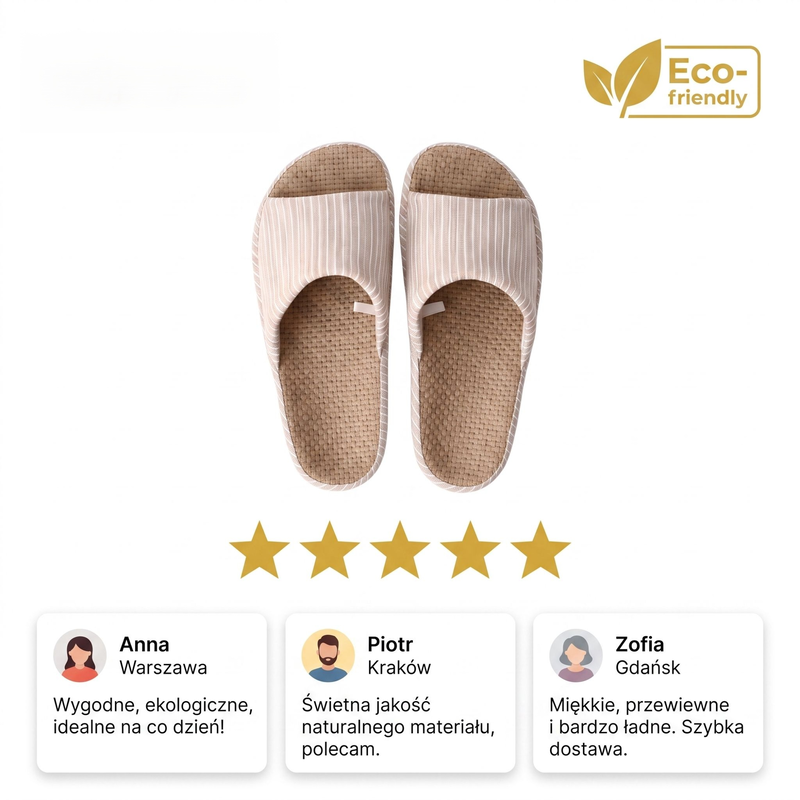Kapcie lniane na plażę i do domu, odporne na zapachy, oddychające