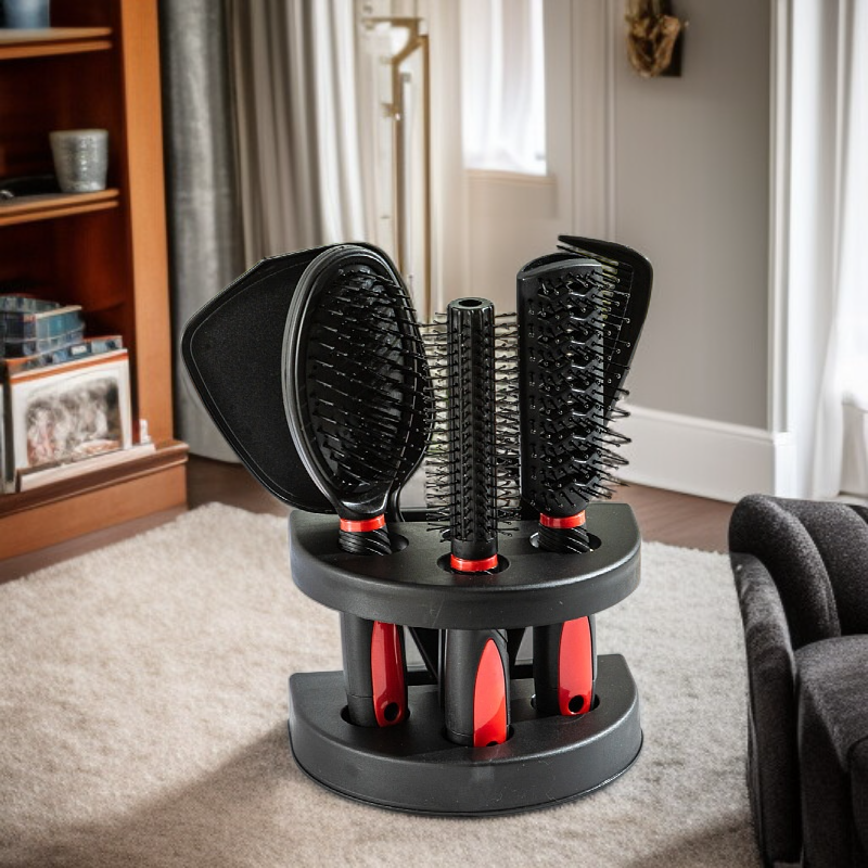طقم فرشاة وسادة ومرآة متعدد الوظائف للرجال والنساء في المنزل، أدوات تصفيف الشعر مع قاعدة
