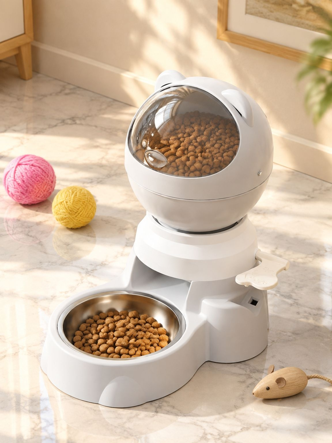 Comedero automático presionable e interactivo para perros y gatos