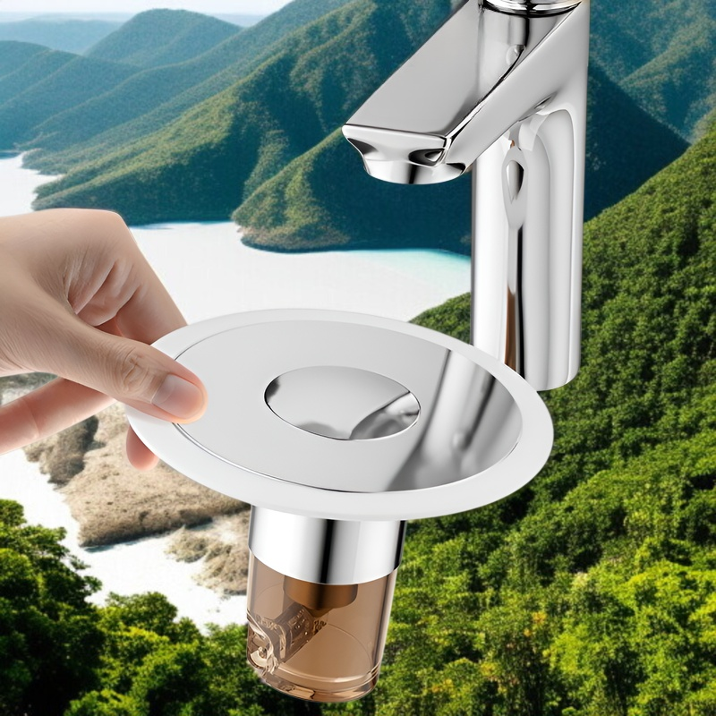 プッシュ式洗面台水漏れプラグステンレススチールバウンスコア洗面台シンク排水口消臭ユニバーサルアーティファクト