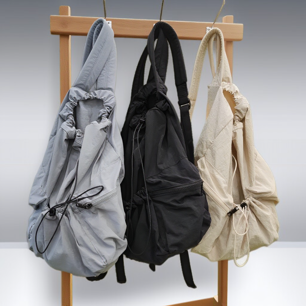 다재다능한 크링클 나일론 캔버스 백팩