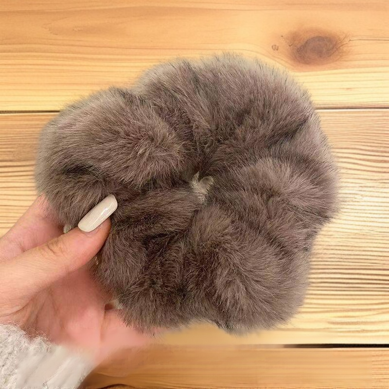 柔軟毛絨大腸髮圈細節展示