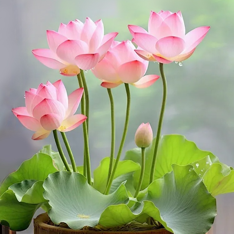 Water lily in a pot