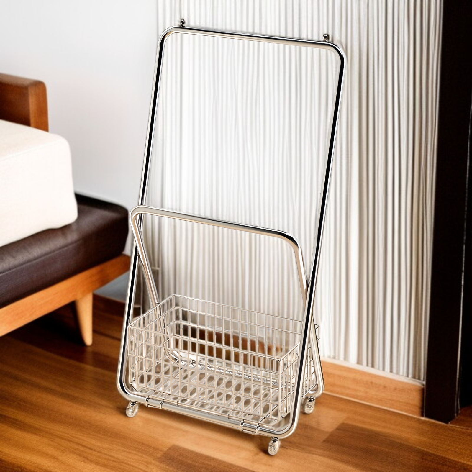 두꺼운 금속 릴 프레임이 있는 옷걸이