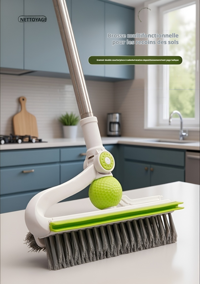 Brosse de sol en silicone multifonctionnelle pour toilettes