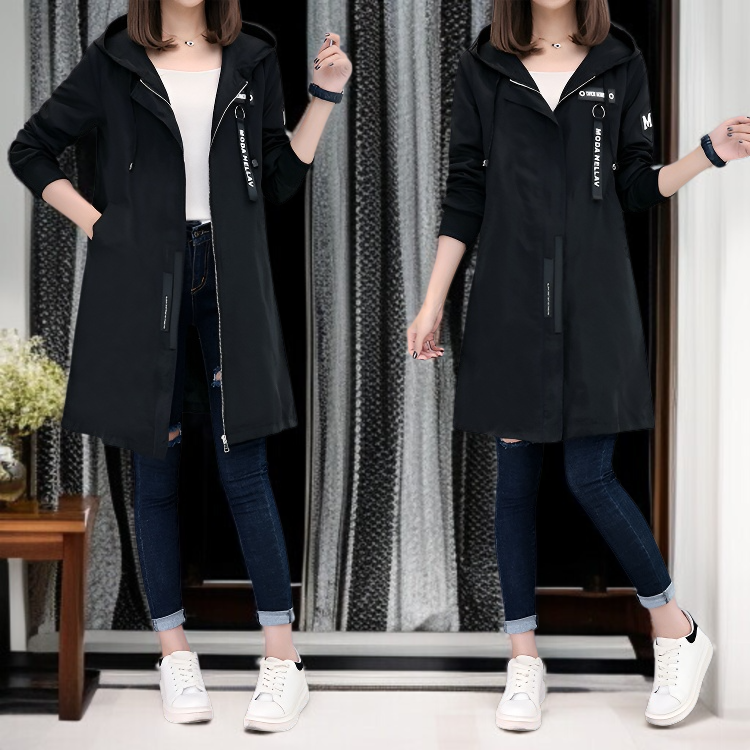 レディース学生ミッドレングスカジュアルトレンチコートジャケットルーズベースボールコートジャケット学生トレンチコートカジュアルルーズベースボールコート