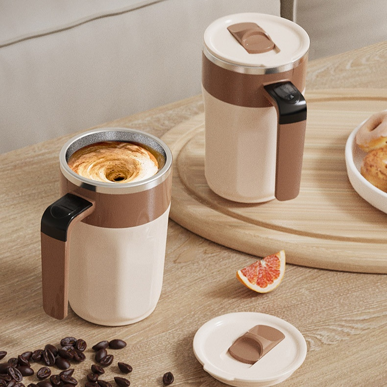 Digital Display Magnetic Self-Stirring Coffee Mug, 316 Stainless Steel, Portable Design