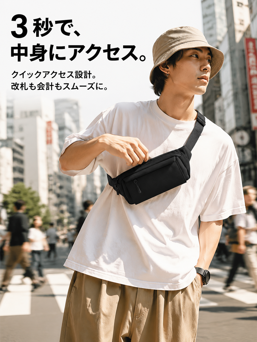 日系個性カジュアルスマホウエストポーチブランドミニバッグ