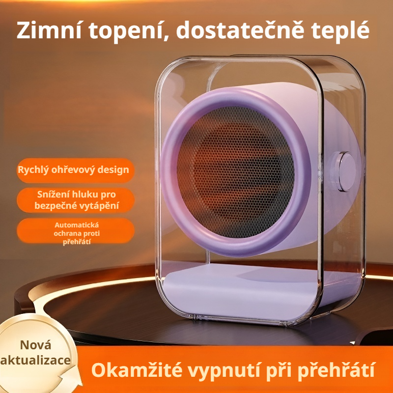 Domácí elektrický topný přístroj s kovovým povrchem, úspora energie, rychlý ohřev