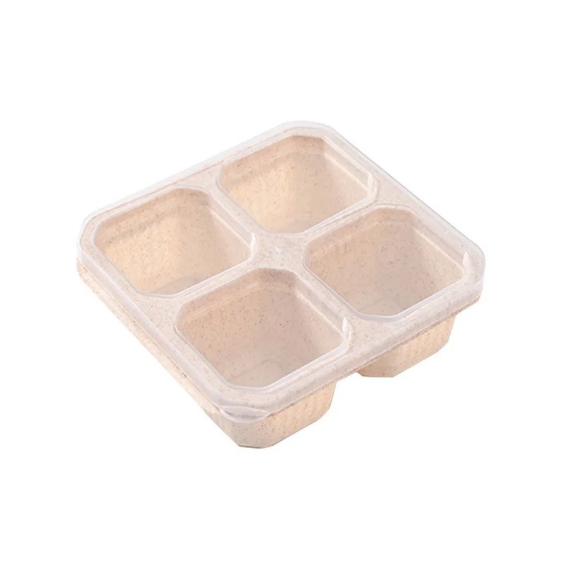 밀짚 4칸 간식함