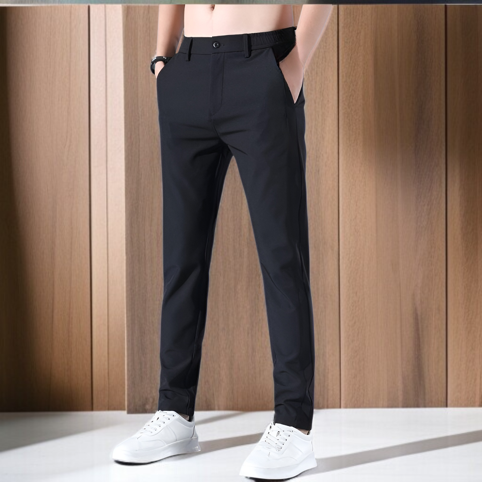 メンズ ロングパンツ 夏服 冷感パンツ アイスシルクパンツ 接触冷感 薄手 涼しい イージーパンツ ストレッチ 夏 春 秋