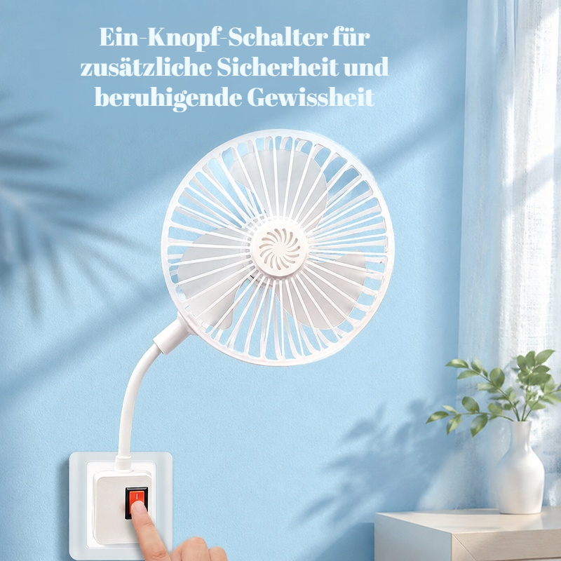 Leistungsstarker Heimventilator mit flexiblem Steckerdesign