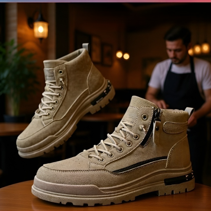 남성 미끄럼 방지 카고 워커 겨울 기모 남성화