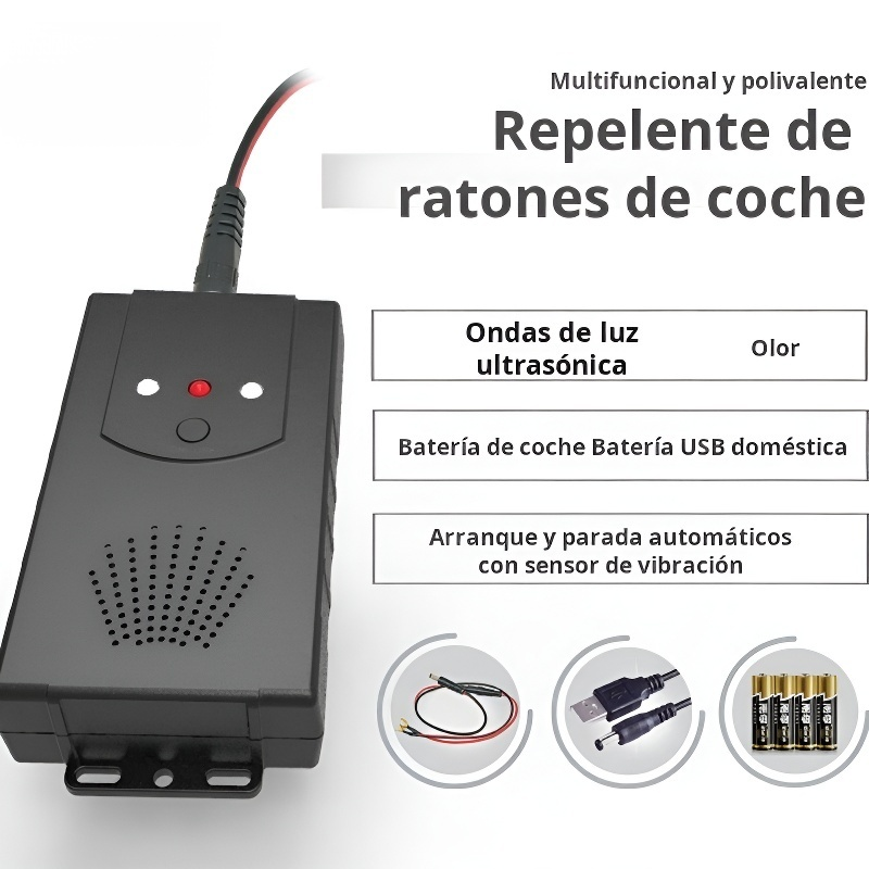 Repelente ultrasónico de ratas para coche, repelente de ratas y roedores para el compartimiento del 
