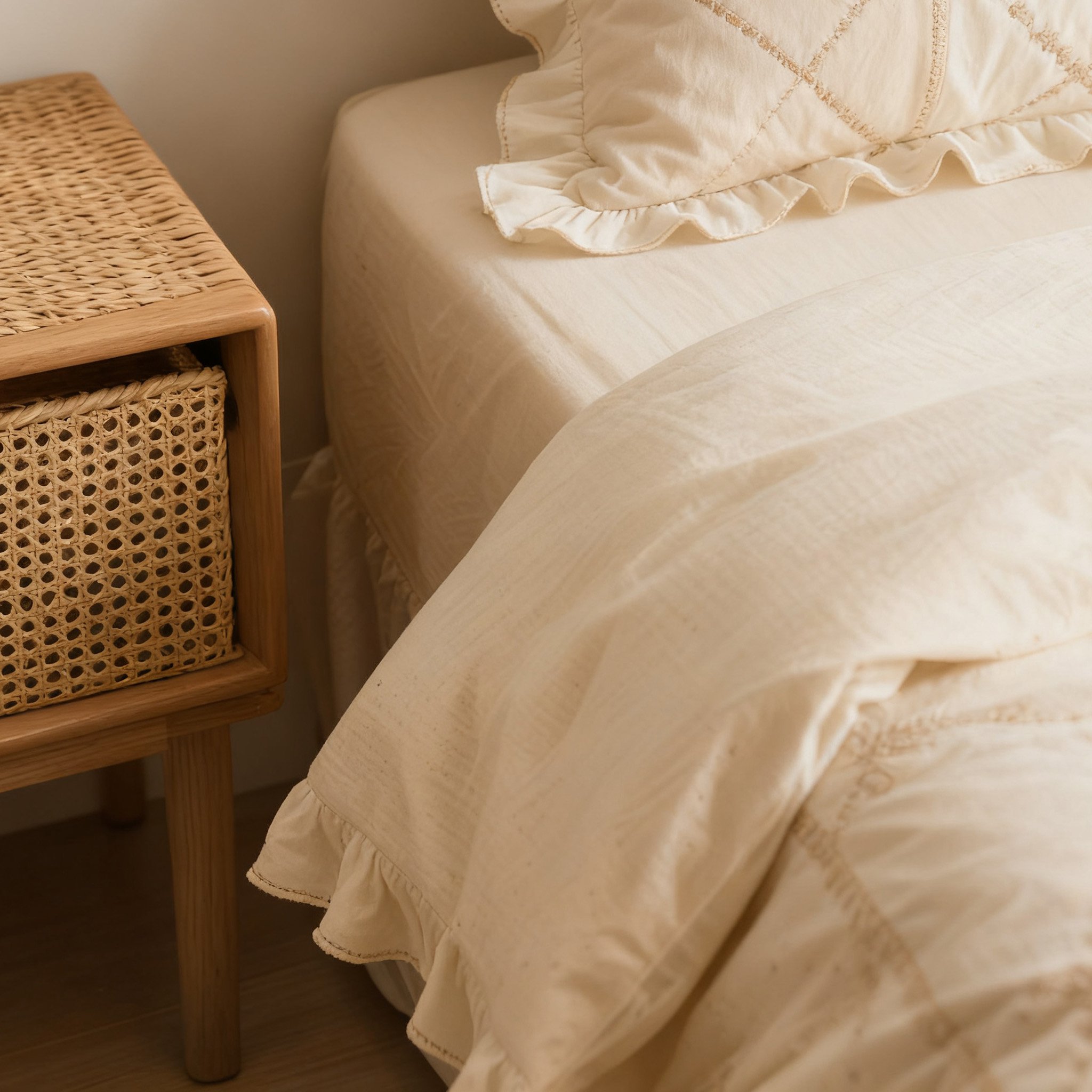  ชุดผ้าปูที่นอนผ้าฝ้ายพร้อมลูกไม้สไตล์อบอุ่น