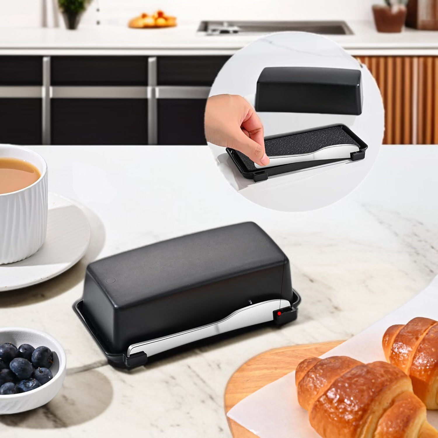 버터 절단이 쉬운 칼 포함 버터 보관함