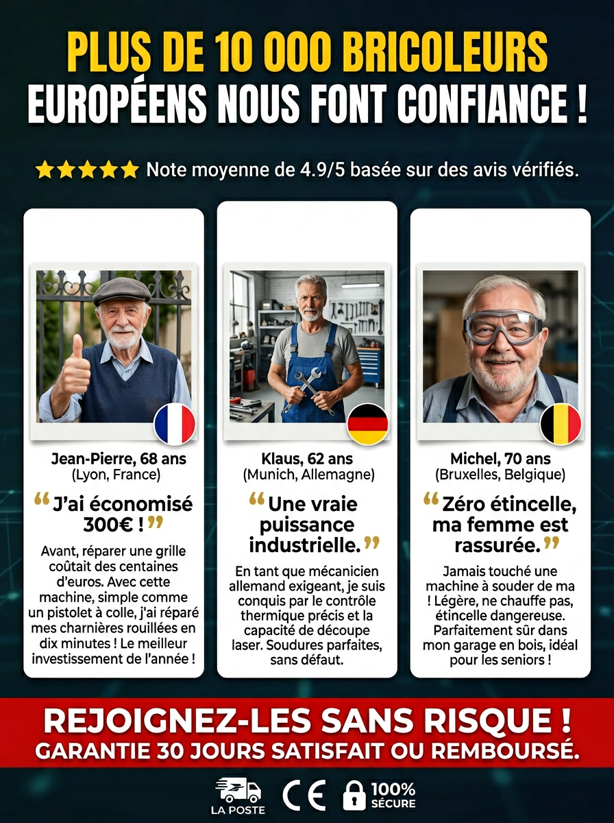 Soudeur Laser Portable Pro (90-480°C) | Zéro Étincelle| Sans Expérience, Résultat Pro en 0.1s 