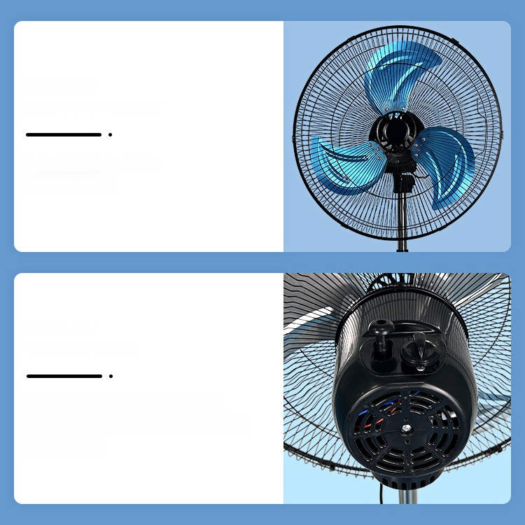 Ventilador de pie oscilante con aspas de metal para hogar, oficina y dormitorio