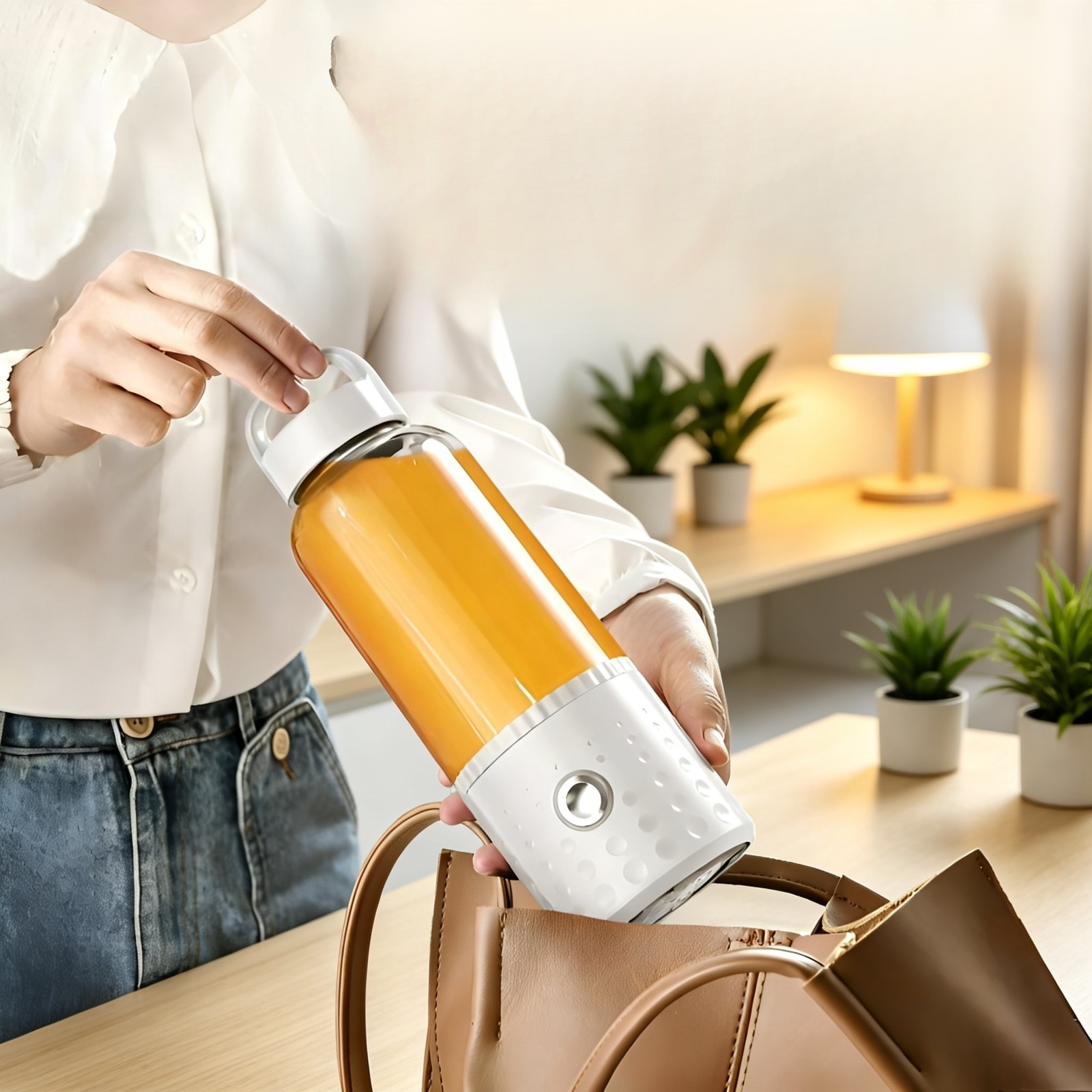 Portable juicer with electric juicer cup, small household fully automatic fruit juicer