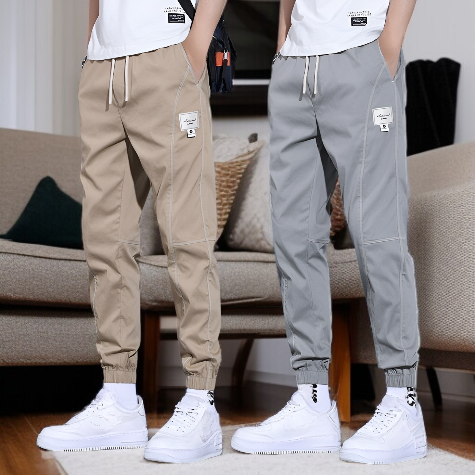 メンズカジュアルパンツ春と秋メンズパンツゆったり夏オーバーオールメンズパンツメンズハーレムパンツハンサム個性パンツ