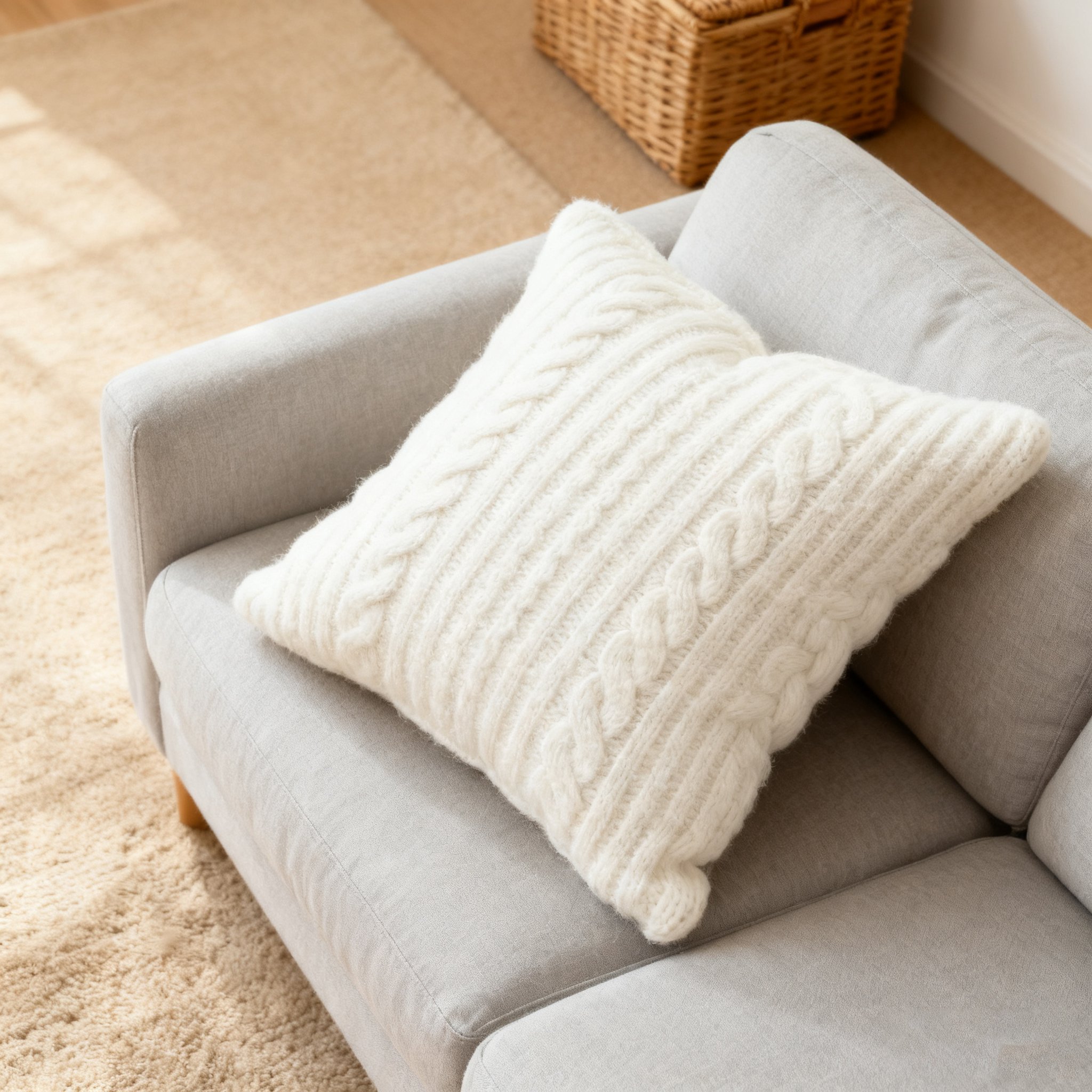  포근한 울 니트 베개