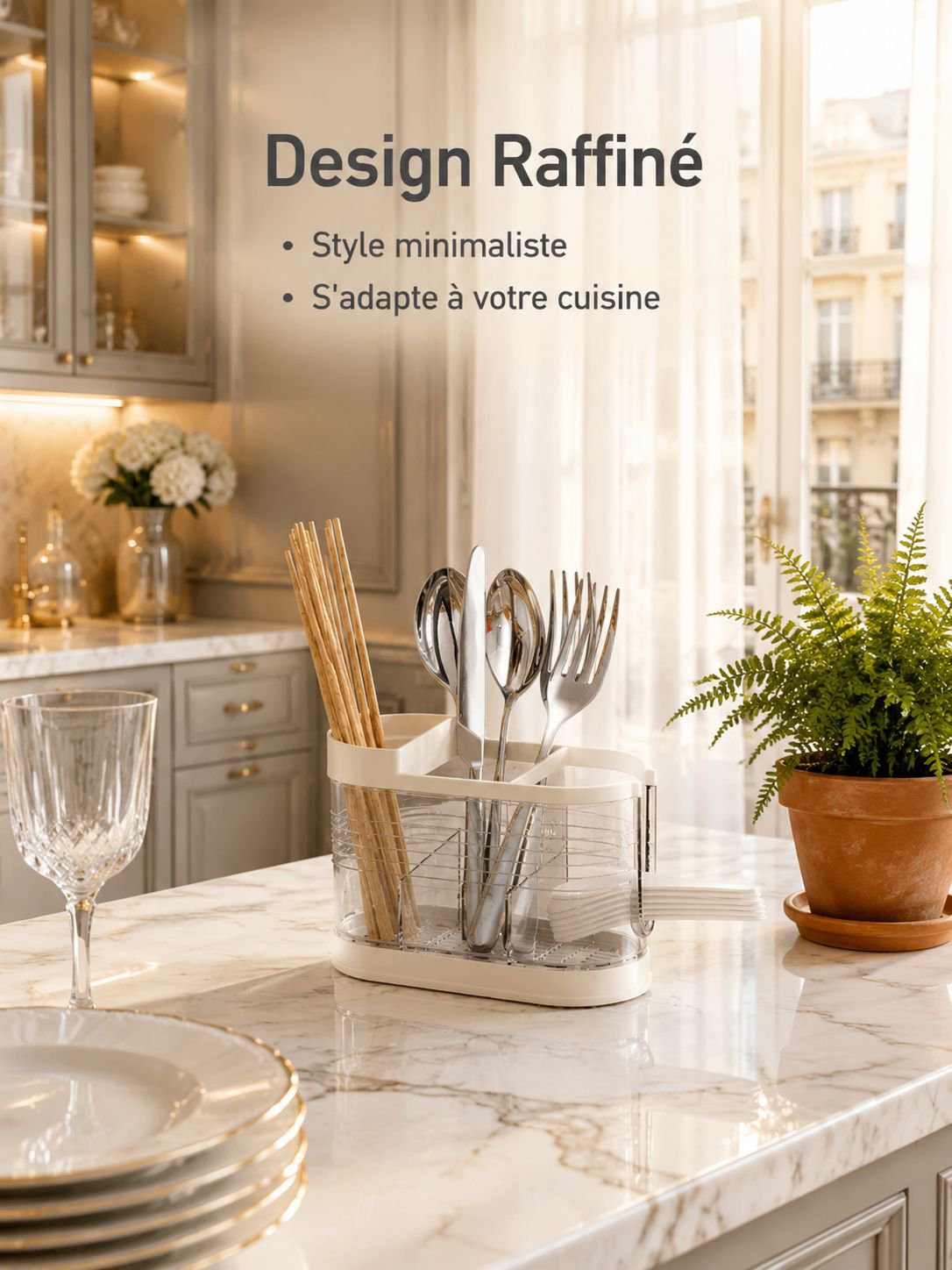 Support à baguettes de cuisine, étagère de rangement à compartiments, élégant et pratique