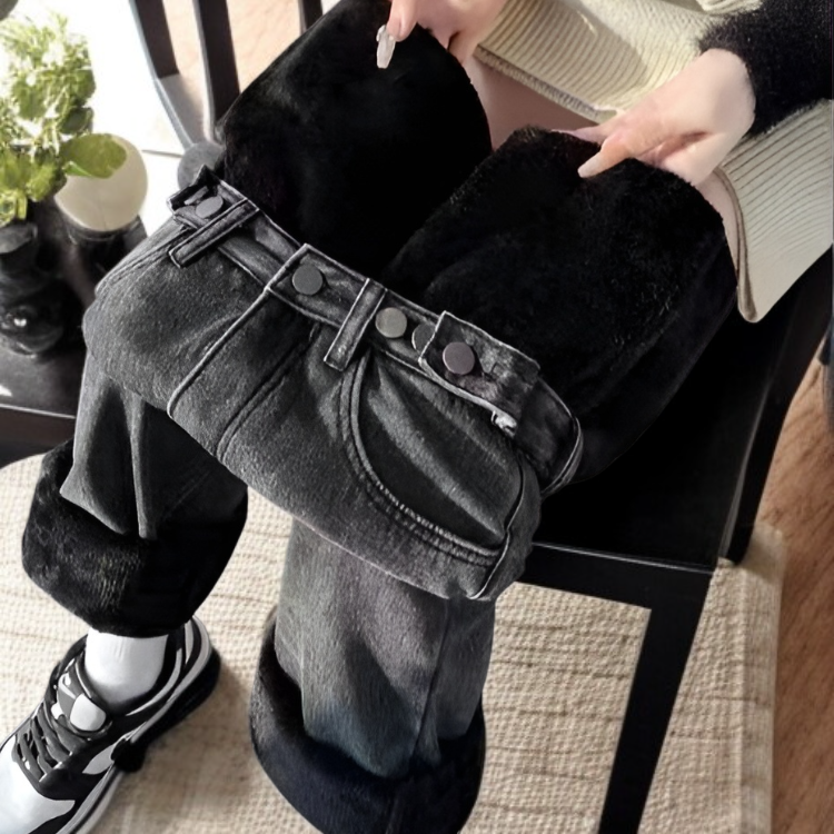 بنطلون مخملي نسائي واسع ودافئ لفصل الشتاء