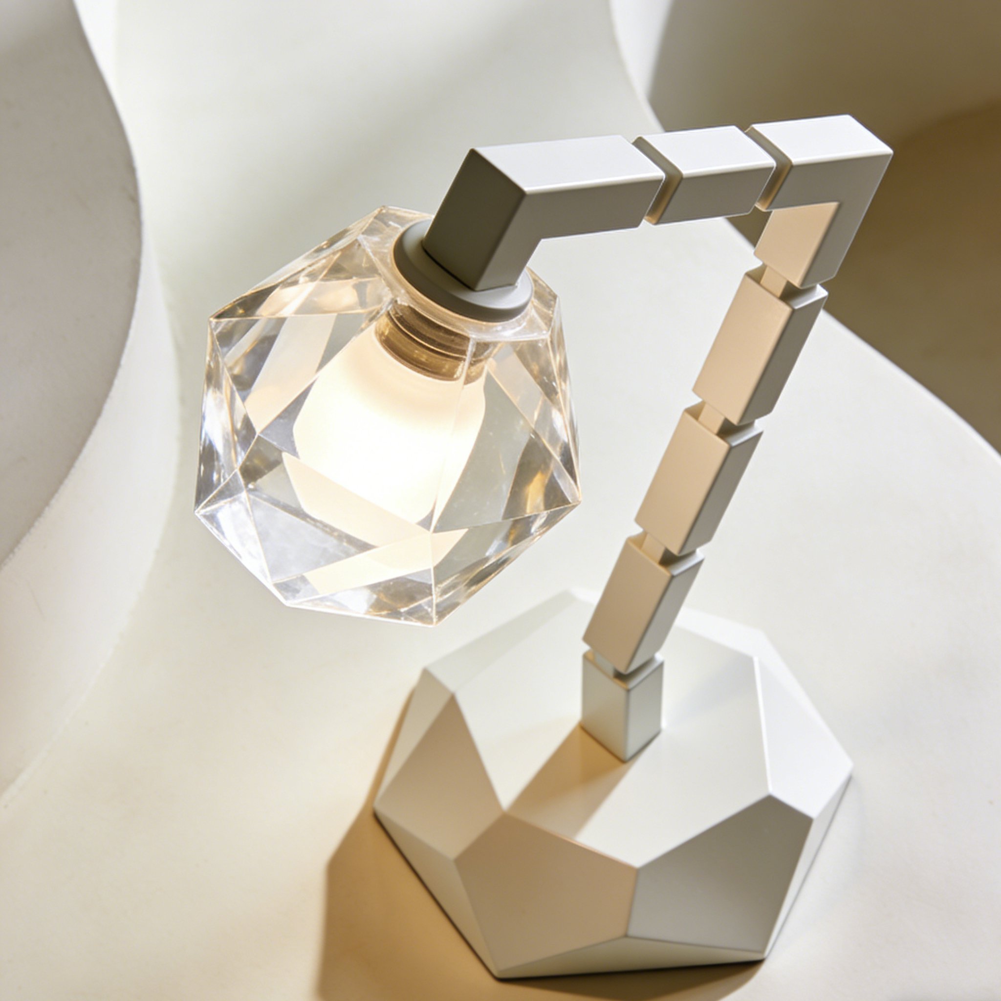 モダンなデスクに置かれた卓上スタンドライト