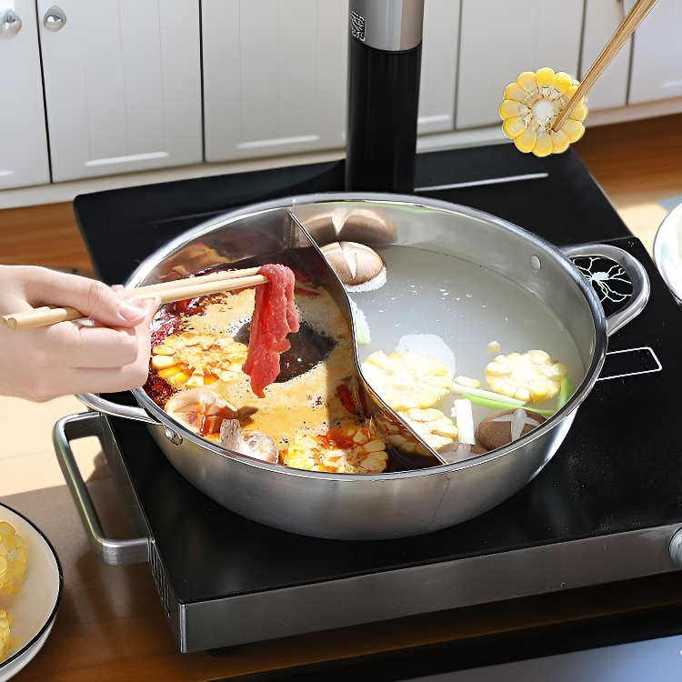 가정용 스테인리스 스틸 이중 칸막이 핫팟