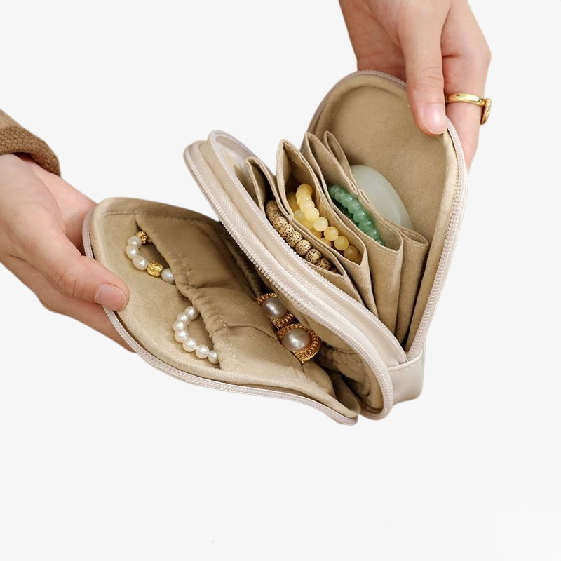 세련된 쥬얼리 케이스 이중 휴대용 수납 소프트 가죽 손꼬치 전용 범퍼 방지 귀걸이 케이스 가죽 케이스