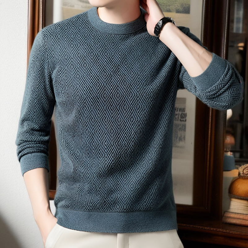 남자 추동 자카드 스웨터 남 기모 니트 레깅스 남자 니트 자카드 니트 레깅스