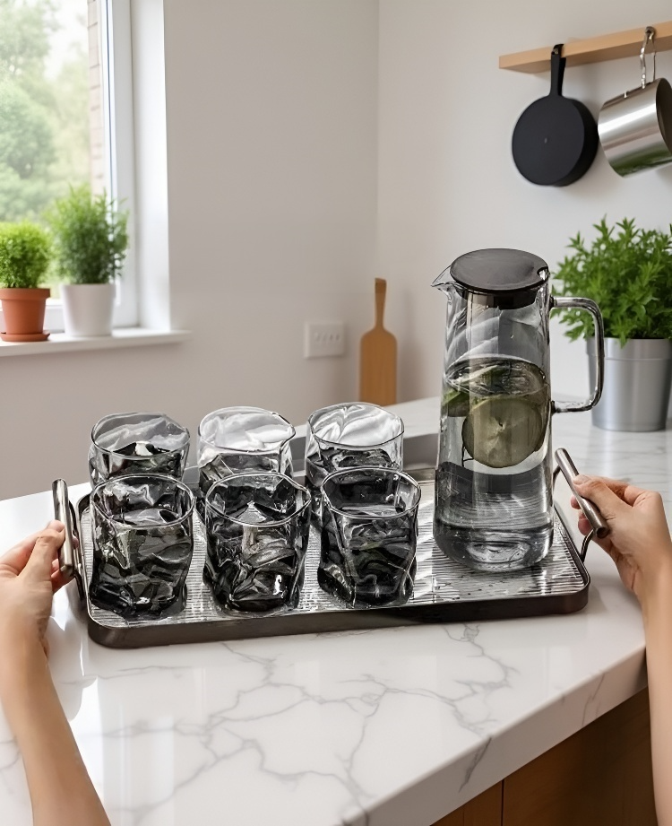 친환경 재사용 유리 물병